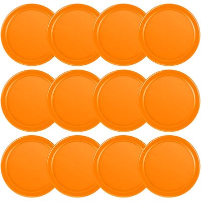 Coopay 12 Pieces Home Air Hockey Pucks 2.5 Inches Heavy Replacement Pucks for Game Tables Equipment Accessories, 12 Grams (Orange)
