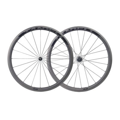700C Carbon Clincher Wheelset 38mm Road Bike Wheels Tubeless Ready Rim Brake