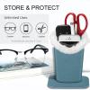 FINTIE Plush Lined Eyeglasses Holder, Glasses Stand Case, Anti-scratch Glasses Storage Organizer for Desk, Nightstand, Office, Ocean Blue view 2