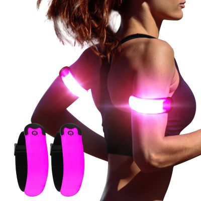KOSKILL LED Armband Running USB Rechargeable(2 Pack), High Visibility Wristband for Runners, Joggers, Pet Owners, Cyclists, Adjustable Waterproof Reflective Bracelets for Night Running, Walking