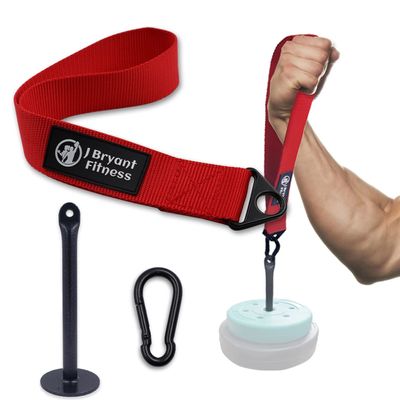 J Bryant Arm Wrestling Strap with Loading Pin, Forearm Strap & Carabiner