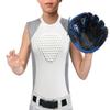 Cabasse Youth Chest Protector, Heart-Guard/Sternum Protection Shirt for Baseball, Football, T Ball, Lacrosse (Large, White/Grey (Crewneck)) view 3