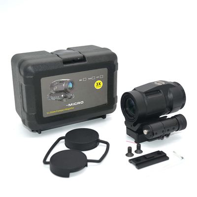 Tactical 3X Magnifier Scope for 1x20mm Red Dot Sight,3x22mm Compact Push-Button Mount for 20mm Rail Mount Hunting Accessories