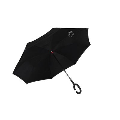 ZAEGO Umbrellas for Rain Double Layer Inverted Umbrella Flower Windproof Reverse Umbrella with C-Shaped Handle Waterproof Stick Umbrella Umbrellas for Rain Windproof (Color : Black)
