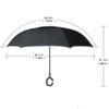 ZAEGO Umbrellas for Rain Double Layer Inverted Umbrella Flower Windproof Reverse Umbrella with C-Shaped Handle Waterproof Stick Umbrella Umbrellas for Rain Windproof (Color : Black) view 2