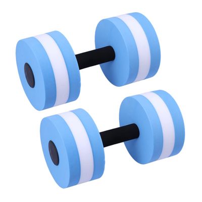 Kids Outdoor Toys 2pcs Aquatic Exercise Dumbells Water Aerobics Fitness Barbells EVA Foam Water Hand Bars Pool Exercises Loss Outdoor Playset