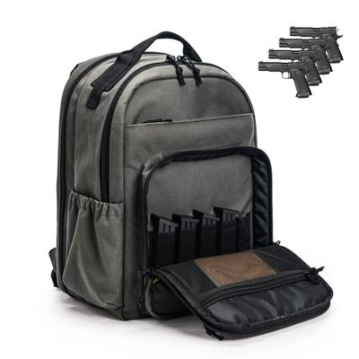 VEAGIA Range Backpack Pistol Range Bag For Handguns And Ammo Gun Cases Pistol Bags With Goggle Bag/Lockable Explosion-Proof Zippers (Grey 2.0)