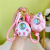 Vlmazlm Cat Cool Keychains Astronaut Kawaii Key Chavin with Sunset Light,Cute Rabbit Keychains Pendant Car Keychains (pink) view 3