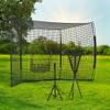Soozier 17' x 5.5' Baseball Net with Strike Zone, Tee, Caddy, and Carry Bag for Pitching and Hitting, Portable Extra Large Softball and Baseball Training Equipment view 2