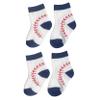BAICAIYU Baby First Birthday Baseball Socks 2 Pairs Boys and Girls Toddlers Medium Tube Boneless Socks Cute view 1