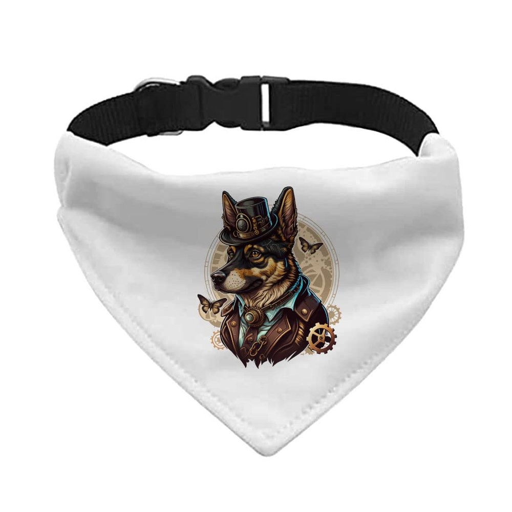 German Shepherd Pet Bandana Collar - Graphic Scarf Collar - Cool Art Dog Bandana - S