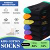 SeeyAN Kids Socks Boys Crew Athletic Half Cushioned Cotton Sport Running Breathable Socks 6 Pairs (6 Pairs Black, 5-8 Years) view 4