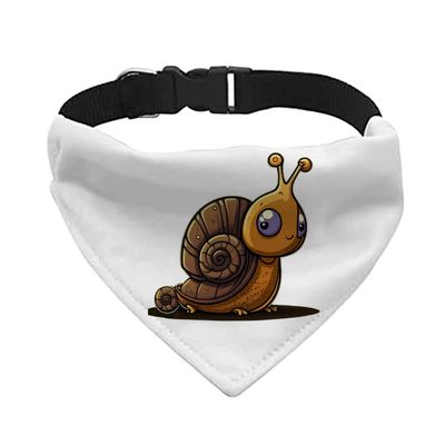 Snail Print Pet Bandana Collar - Graphic Scarf Collar - Illustration Dog Bandana - XL