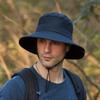Mens Outdoor Bucket Hat Mesh Breathable Sunshade Fisherman Cap Sunscreen Foldable Sun Visor Hat Outdoor Hiking Cap (Navy, One Size) view 2