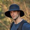 Mens Outdoor Bucket Hat Mesh Breathable Sunshade Fisherman Cap Sunscreen Foldable Sun Visor Hat Outdoor Hiking Cap (Navy, One Size) view 3