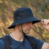 Mens Outdoor Bucket Hat Mesh Breathable Sunshade Fisherman Cap Sunscreen Foldable Sun Visor Hat Outdoor Hiking Cap (Navy, One Size) view 4