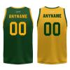 Mens Reversible Basketball Jersey Custom Basketball Uniform for Youth Athletic Practice Game Sport Shirts with Team Name Number Logo Green-White view 4
