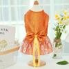 Dog Dresses Fashion Pet Dog Clothes Cat Skirt Mesh Puppy Dog Princess Dress Bowknot Tutu Skirt Party Dress Orange L view 2