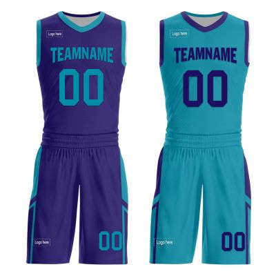 Mens Reversible Basketball Jersey Custom Basketball Uniform for Youth Athletic Practice Game Sport Shirts with Team Name Number Logo Purple-White
