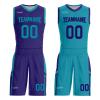 Mens Reversible Basketball Jersey Custom Basketball Uniform for Youth Athletic Practice Game Sport Shirts with Team Name Number Logo Purple-White view 1