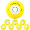JHKJ Inline Skate LED Light Wheels 85A Rubber Inline Skate Replacement Wheels 72mm, 76mm, 80mm Wear-Resistant PU Wheels,Yellow,76mm view 1