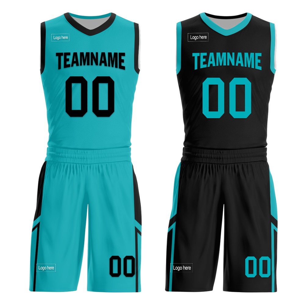 Mens Reversible Basketball Jersey Custom Basketball Uniform for Youth Athletic Practice Game Sport Shirts with Team Name Number Logo Green-Black