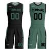 Mens Reversible Basketball Jersey Custom Basketball Uniform for Youth Athletic Practice Game Sport Shirts with Team Name Number Logo Black-Green view 1