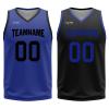 Mens Reversible Basketball Jersey Custom Basketball Uniform for Youth Athletic Practice Game Sport Shirts with Team Name Number Logo Blue-Black view 3