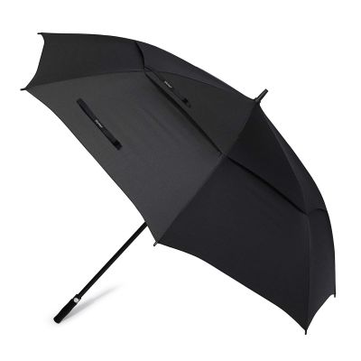 G4Free 72 Inch Automatic Open Golf Umbrella Extra Large Oversize Double Canopy Vented Windproof Waterproof Stick Umbrellas (Black)