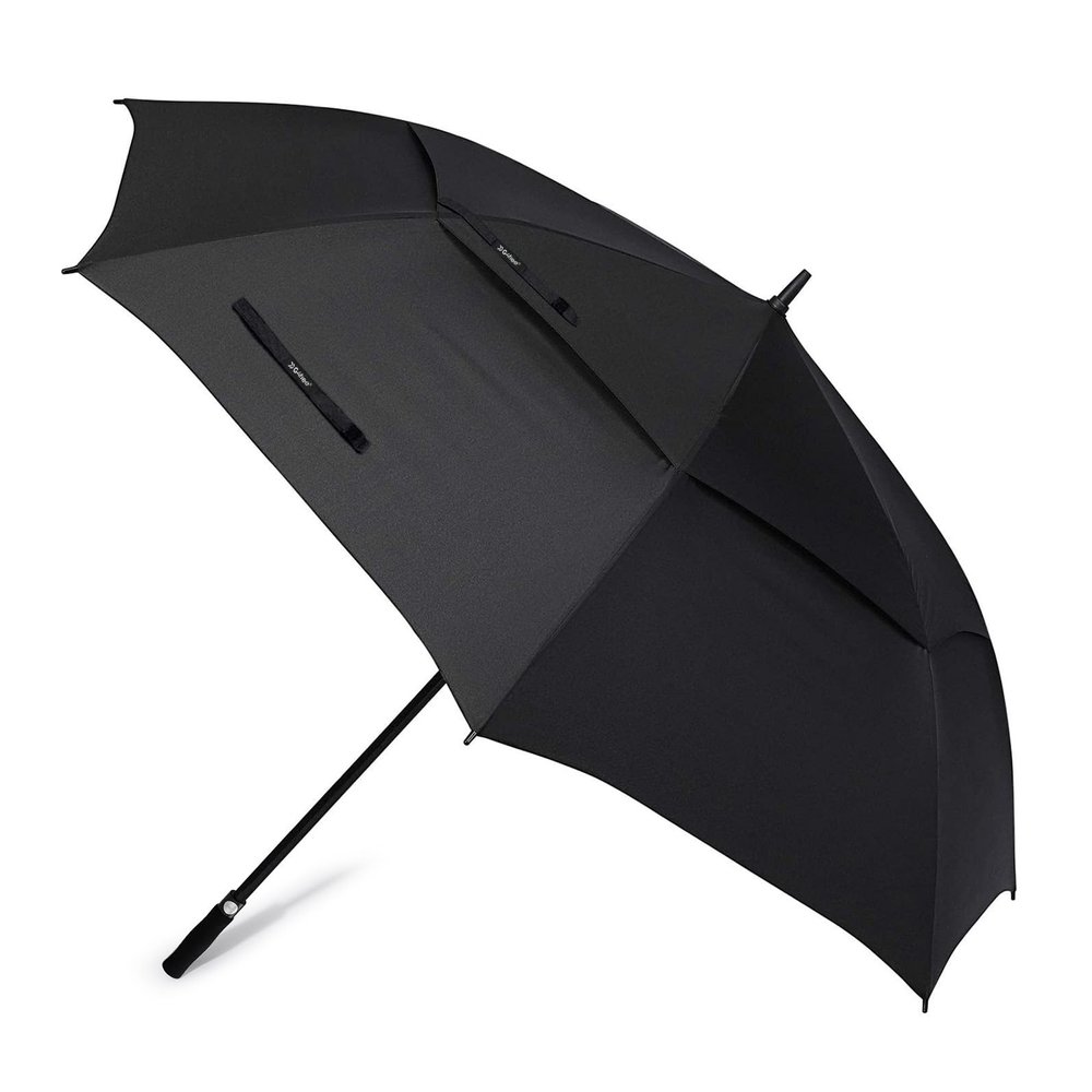 G4Free 72 Inch Automatic Open Golf Umbrella Extra Large Oversize Double Canopy Vented Windproof Waterproof Stick Umbrellas (Black)