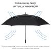 G4Free 72 Inch Automatic Open Golf Umbrella Extra Large Oversize Double Canopy Vented Windproof Waterproof Stick Umbrellas (Black) view 3