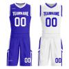 Mens Reversible Basketball Jersey Custom Basketball Uniform for Youth Athletic Practice Game Sport Shirts with Team Name Number Logo Blue-White view 1