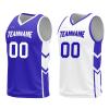 Mens Reversible Basketball Jersey Custom Basketball Uniform for Youth Athletic Practice Game Sport Shirts with Team Name Number Logo Blue-White view 3