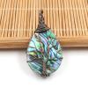 Opexicos 2Pcs Abalone Shell Stone Pendant 30 x 40 mm Handmade Pendant view 4