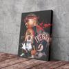 Allen Iverson Poster Philadelphia 76ers NBA Artwork Framed Wall Art Canvas Print Home Decor(Stretched on Wood, 12"x18") view 2