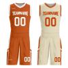 Mens Reversible Basketball Jersey Custom Basketball Uniform for Youth Athletic Practice Game Sport Shirts with Team Name Number Logo Orange-White view 1