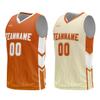 Mens Reversible Basketball Jersey Custom Basketball Uniform for Youth Athletic Practice Game Sport Shirts with Team Name Number Logo Orange-White view 2