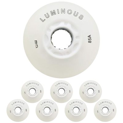 JHKJ Inline Skate LED Light Wheels 85A Rubber Inline Skate Replacement Wheels 72mm, 76mm, 80mm Wear-Resistant PU Wheels,White,72mm
