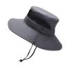 Mens Outdoor Bucket Hat Mesh Breathable Sunshade Fisherman Cap Sunscreen Foldable Sun Visor Hat Outdoor Hiking Cap (Dark Gray, One Size) view 1