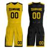 Mens Reversible Basketball Jersey Custom Basketball Uniform for Youth Athletic Practice Game Sport Shirts with Team Name Number Logo Yellow-Black view 1