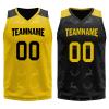 Mens Reversible Basketball Jersey Custom Basketball Uniform for Youth Athletic Practice Game Sport Shirts with Team Name Number Logo Yellow-Black view 3