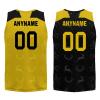 Mens Reversible Basketball Jersey Custom Basketball Uniform for Youth Athletic Practice Game Sport Shirts with Team Name Number Logo Yellow-Black view 4