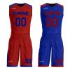 Mens Reversible Basketball Jersey Custom Basketball Uniform for Youth Athletic Practice Game Sport Shirts with Team Name Number Logo Red-Blue view 1