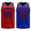 Mens Reversible Basketball Jersey Custom Basketball Uniform for Youth Athletic Practice Game Sport Shirts with Team Name Number Logo Red-Blue view 4