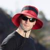 Mens Outdoor Bucket Hat Mesh Breathable Sunshade Fisherman Cap Sunscreen Foldable Sun Visor Hat Outdoor Hiking Cap (Wine, One Size) view 2