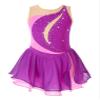 JEATHA Kids Girls Shiny Rhinestones Sleeveless Figure Skating Dress Dance Costume Ballet Dancewear Purple 14 Years view 1