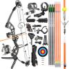 surwolf Bowfishing Compound Bow Kit Ready to Fish Kit with Bowfishing Reel, Bow Fishing Arrows Right & Left Hand for Adult/Youth Fishing Hunting, Target Shooting (Right Handed, Black) view 1