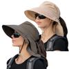 ZEXIAN Womens Sun Hat UPF 50+ Wide Brim and Ponytail Hole, Hiking Safari Hat with Neck Flap(Beige & Army Green) view 1