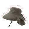 ZEXIAN Womens Sun Hat UPF 50+ Wide Brim and Ponytail Hole, Hiking Safari Hat with Neck Flap(Beige & Army Green) view 2