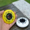 JHKJ Inline Skate WheeIs 90A Inline Replacement Wheels PU Wear-Resistant Wheels for Outdoor or Indoor 72mm/76mm/80mm Intended for Wheel Replacement,Yellow,80mm view 4